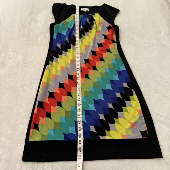 Maggy L London Times Sheath Dress Size 4 Petite Colorful Rainbow Artsy - Picture 5 of 7